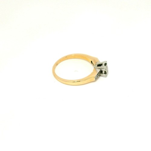 (MA5) Anello donna oro giallo 14 carati solitario diamanti .18 ctw 2,2 grammi misura 5,5 - Foto 3 di 5