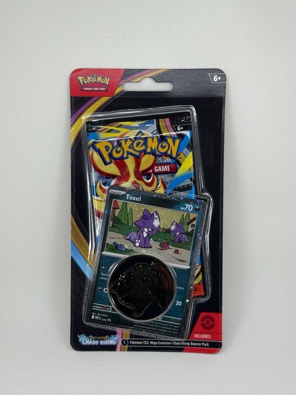Pokemon Chaos Rising Booster Pack Toxel Promo Card & Coin Sealed Mega Evolution