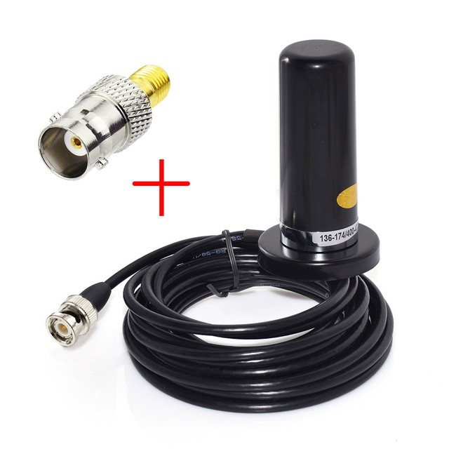 Car CB Ham Radio BNC Base Antenna &SMA Adapter for Uniden