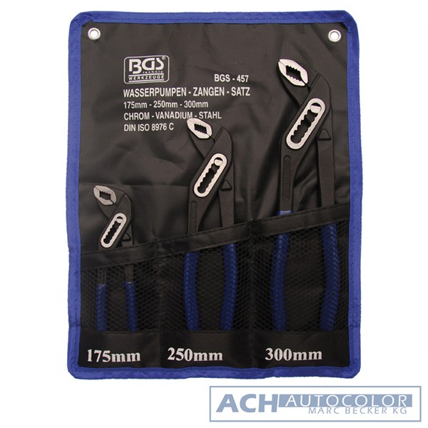 Bgs 457 - Wasserpumpenzangen-Satz, Din 5231, 3-Tlg. 175-240-300 Mm Neu + Tasche-image