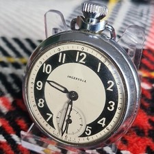 Vintage metal Ingersoll Pocket Watch c1970 Working b1