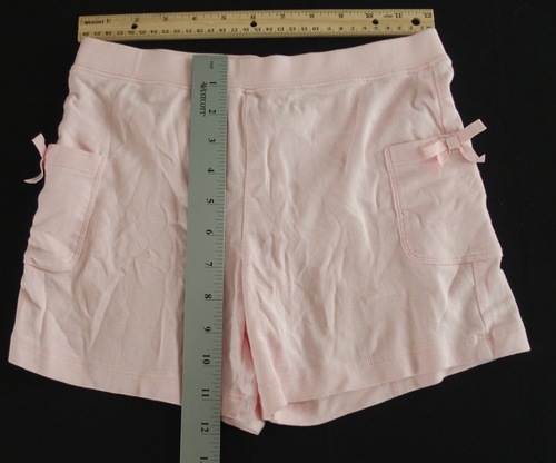 Gymboree 10 Girls Shorts Pink Bow Pockets EUC elastic waist summer spring cotton - Picture 2 of 2