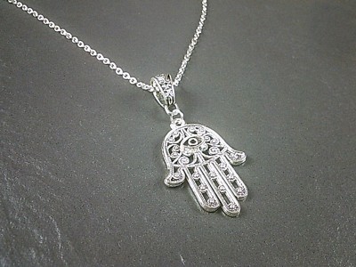 Fashion Gold Hamsa Hand of Fatima Evil Eye Pendant Necklace Chain Jewelry