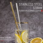 Multicolor Premium Reusable Stainless Steel Metal Drinking Straw Washable Straws