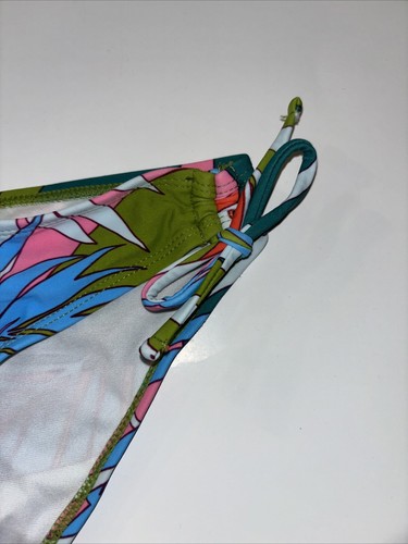 Juniors Side-Tie Cheeky Bikini Bottom Xhilaration Multi Tropical Print Sz S #BJ - Picture 2 of 5