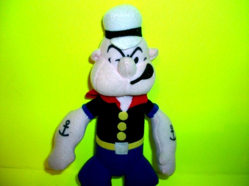 Vintage Popeye the Sailor PLAY BY PLAY Plush Action Figure Doll w Anchor Tattoos - Picture 3 of 9