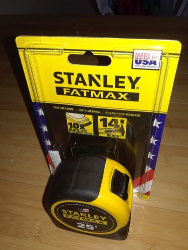 Stanley 25' (33-725) FATMAX Tape Measure, 10x Blade Life 14' Reach. Made in USA - Picture 7 of 10