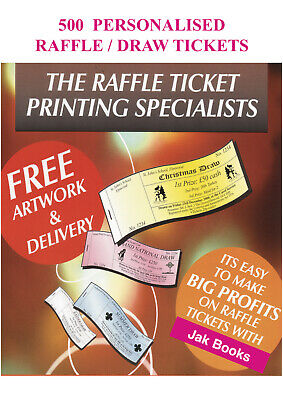 500 Printed Personalised Prize Draw Tickets Raffle Tickets Fundraising Ebay