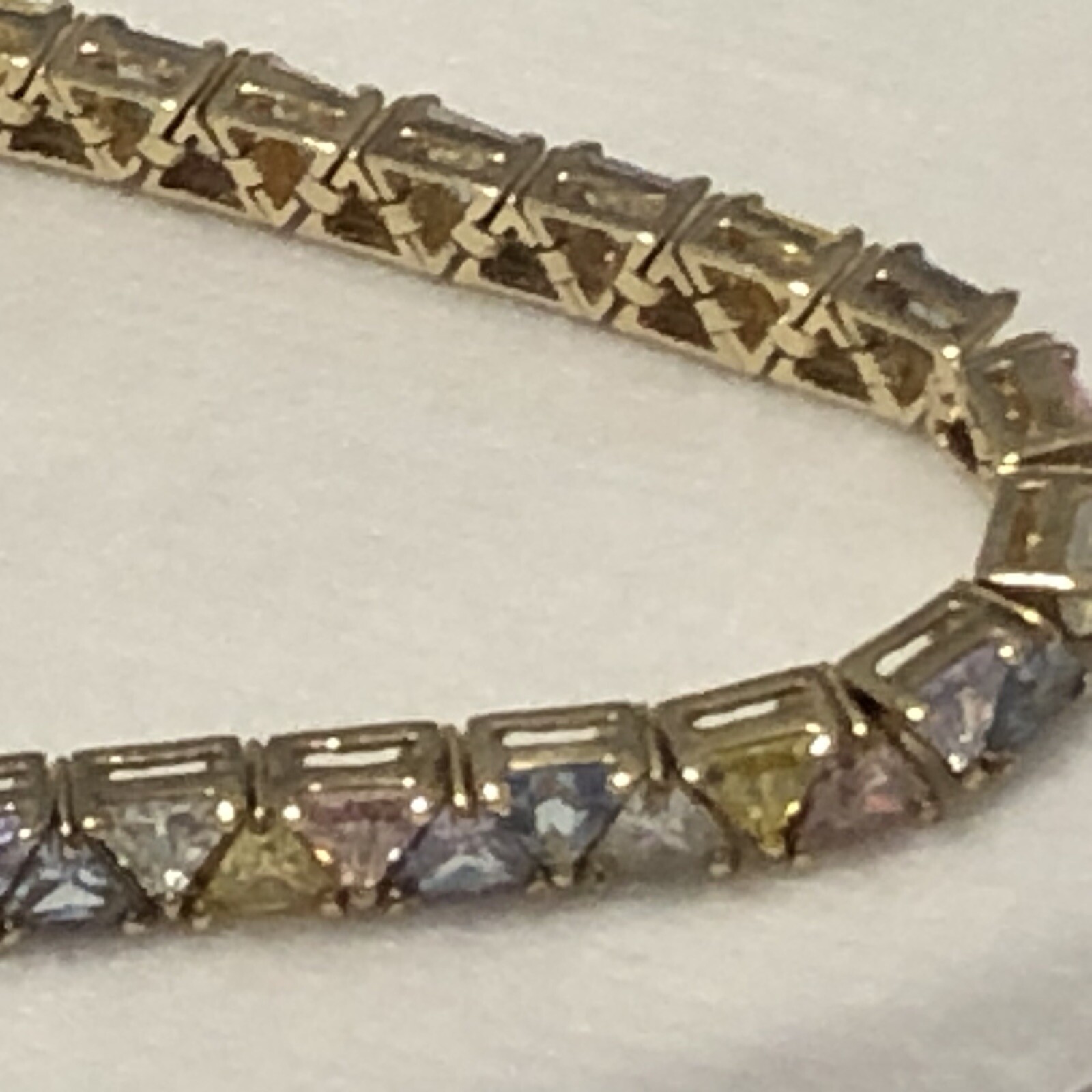 Silver Bracelet Multi- Colored Cubic Zirconia Sto… - image 14