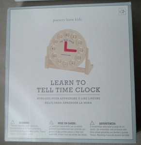Pottery Barn Kids Wooden Learn To Tell Time Clock Educational