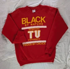 Vintage 80s Tuskegee Sweatshirt Double-Sided Red Size XL Santee Black & Proud