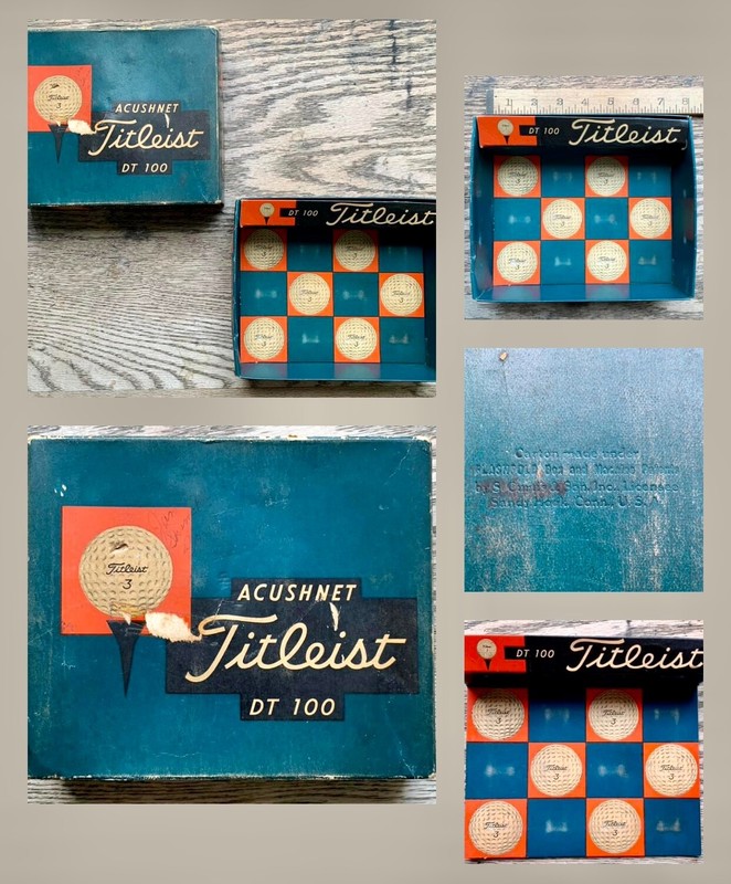 RARE Very EARLY Titleist ACUSHNET DT 100 Golf Ball 12 BOX ONLY!! DISPLAY Scarce!