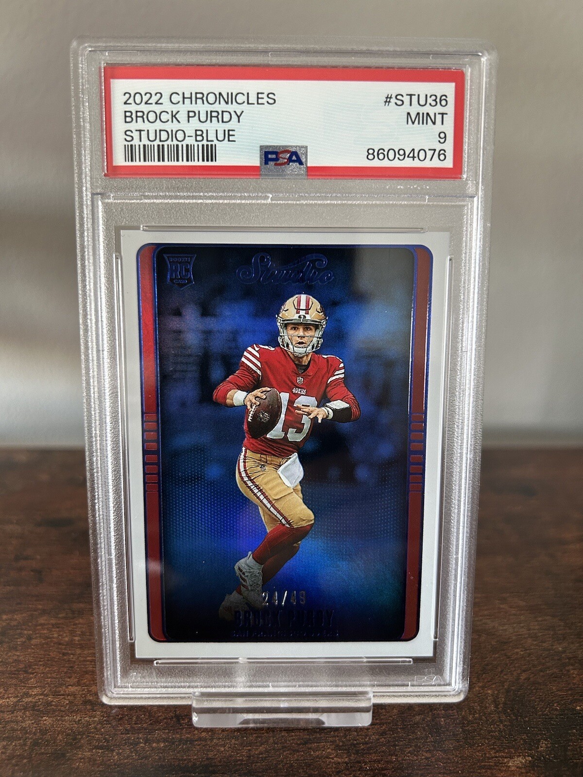 Brock Purdy Panini Chronicles Studio #STU36 Blue