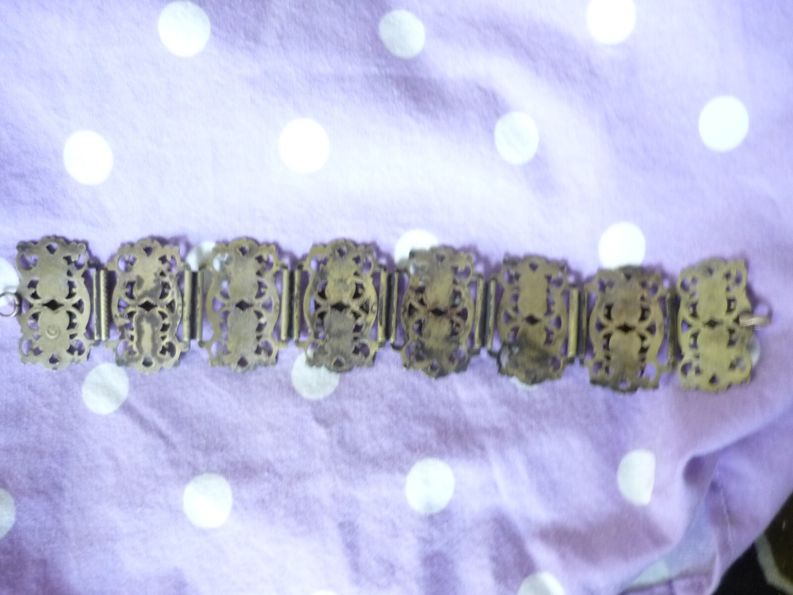 Vintage Middle Eastern Bracelet- Hinged Panels-El… - image 11