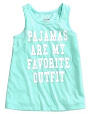 Max  Olivia Girls Pajamas Are My Favorite Outfit Print Sleep Tank Beach Aqua XL