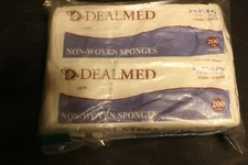 Lot of 2 Dealmed Brand 200ct Non-Woven Sponges All-Purpose Gauze Pads (C42)