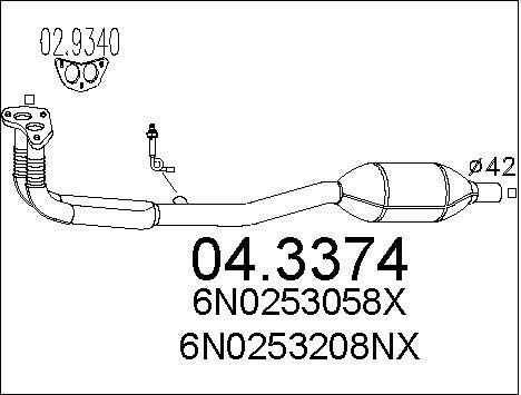 Catalyseur échappement inox pour Volkswagen Polo III 1.6 75ch
