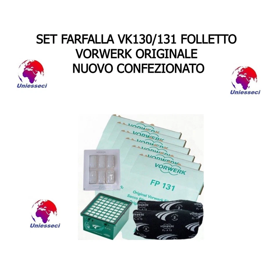 SET FARFALLA VK130/131 FOLLETTO VORWERK ORIGINALE NUOVO CONFEZIONATO UNIESSECI