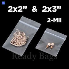 Clear Zip Seal Plastic Bags Jewelry Zipper Top Lock Reclosable Baggies 2 Mil