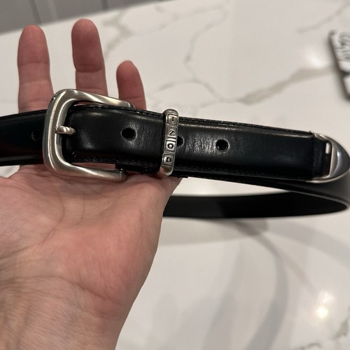 Cinturón de Vestir IZOD Negro Cuero Genuino Peso Pesado Plateado Hebilla Logo Hombres’s 40 - Imagen 5 de 12