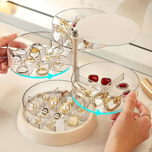 Organizer Scatola Gioielli Plastica 5 Strati Collana Rotonda Multicolore Moderna Media - Foto 15 di 26