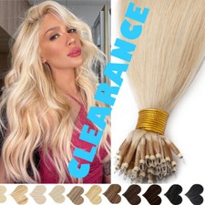 THICK Nano Ring 100 Remy Human Hair Extensions Highlgiht Rings Blonde 200G Bead