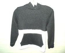 Tek Gear Ultrasoft Fleece Hoodie Boy's Size M 10-12 Gray and White Long Sleeve