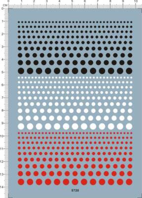 PG MG HG 1/44 1/100 Black Red White Round Dot GDM  Model Water Slide Decal