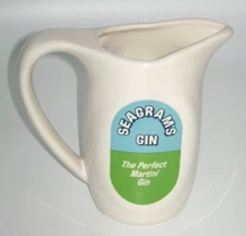 1960's Seagram's Gin Distillery Advertising Bar Pitcher