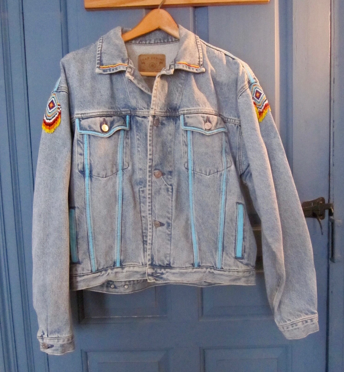 Hand Painted Native American Inspired Denim Jacket (Unisex)
