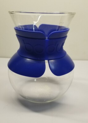 Bodum Glass Jar 3 Cups 24 0z Carafe With Blue Protection