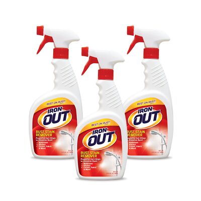 Iron OUT Rust Stain Remover Gel Heavy Duty 24 Fl Oz Pack of 3 Multi Surface C...