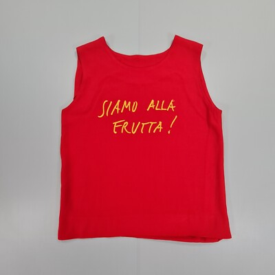 Moschino billige und schicke ärmellose Damenbluse Top rot klein Siamo Alla Frutta