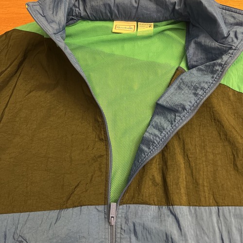 Vintage Men's Reebok Windbreaker TrackSuit Green Black Blue Size L Big 90s Logo - Picture 7 of 12