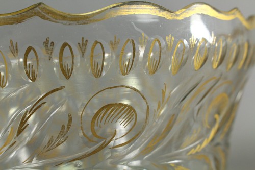 = Cuenco de cristal de corte bohemio con dorado alrededor de los siglos XVIII/XIX - Imagen 7 de 24