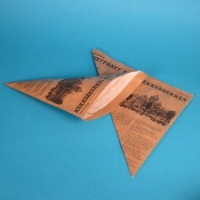 500 Snack & Pommes Spitztüten Zeitungsmotiv braun Perga fettdicht versch. Größen