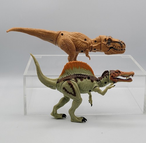 Jurassic World T-REX + Spinosaurus Chomping Jaws Dinosaur Action Figure Set 2015 - Picture 4 of 19