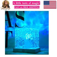 Ocean Wave Projector Light, 16-Color Cube Water Lamp, 3D Holographic Water Ri...