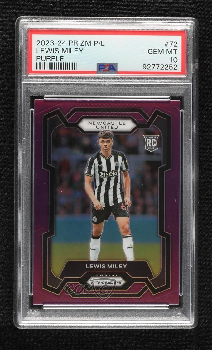 2023-24 Panini Prizm Premier League Purple Lewis Miley #72 PSA 10 GEM MT 10w9