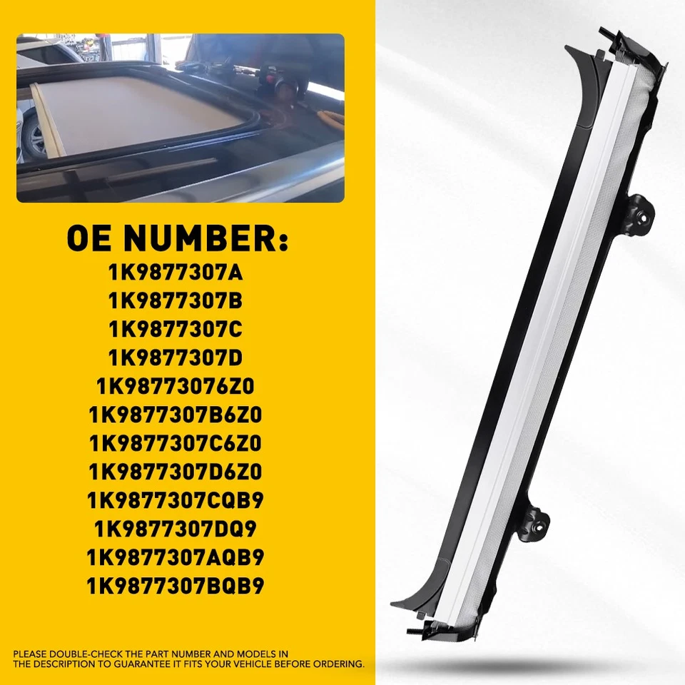 Conjunto de cubierta de cortina para techo corredizo gris para automóvil Volkswagen Tiguan 2009-2017 Foto 3 de 4