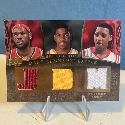 2007 UD Premier Rare Remnants Triple LeBron Durant RC McGrady RR3-JDM Gold 18/50