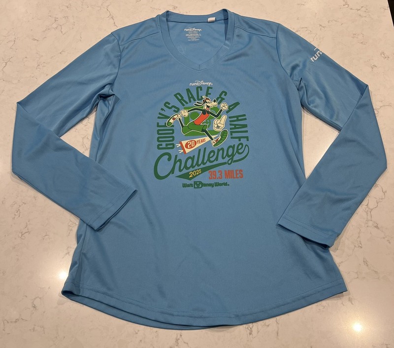 2025 RunDisney Run Disney Goofy's Race & A Half Challenge Top Shirt Womens Small