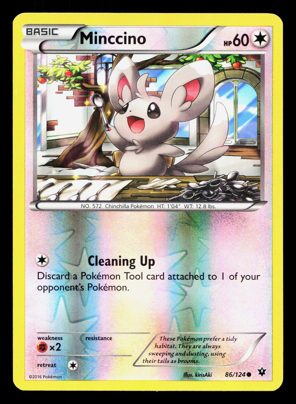 Minccino 86/124 Fates Collide LP Reverse Holo Pokemon Card TCG