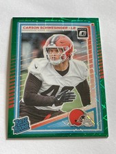 2025 Donruss Optic Rated Rookie Carson Schwesinger #217 Green Velocity Prizm RC