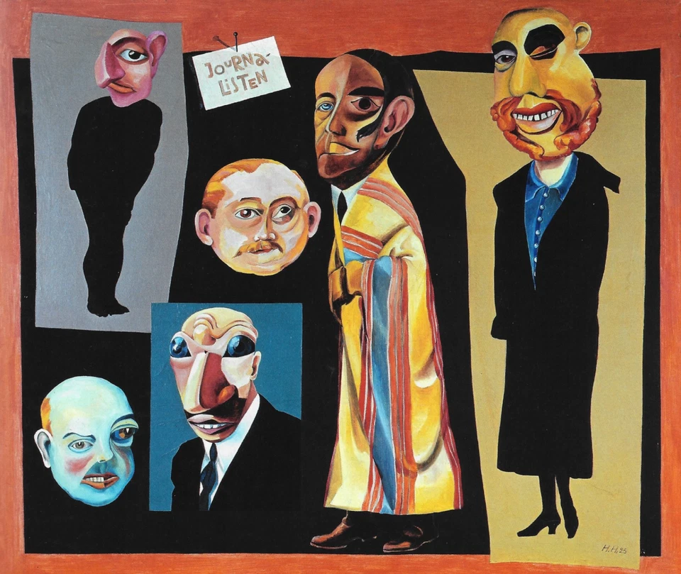 Hannah Höch - Die Journalisten, 1925, 30x40cm, Druck Leinwand auf Holzrahmen