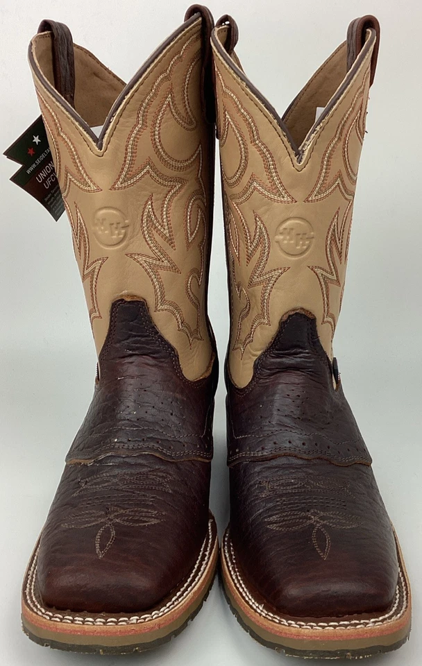 Double H Graham Men's 11" Leather Square Soft Toe Western Boot Brown Size 9.5 EE - Image 3 of 4