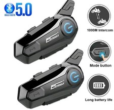 Interfono moto bluetooth coppia Per Casco Integrale Modulare E Jet Universale 