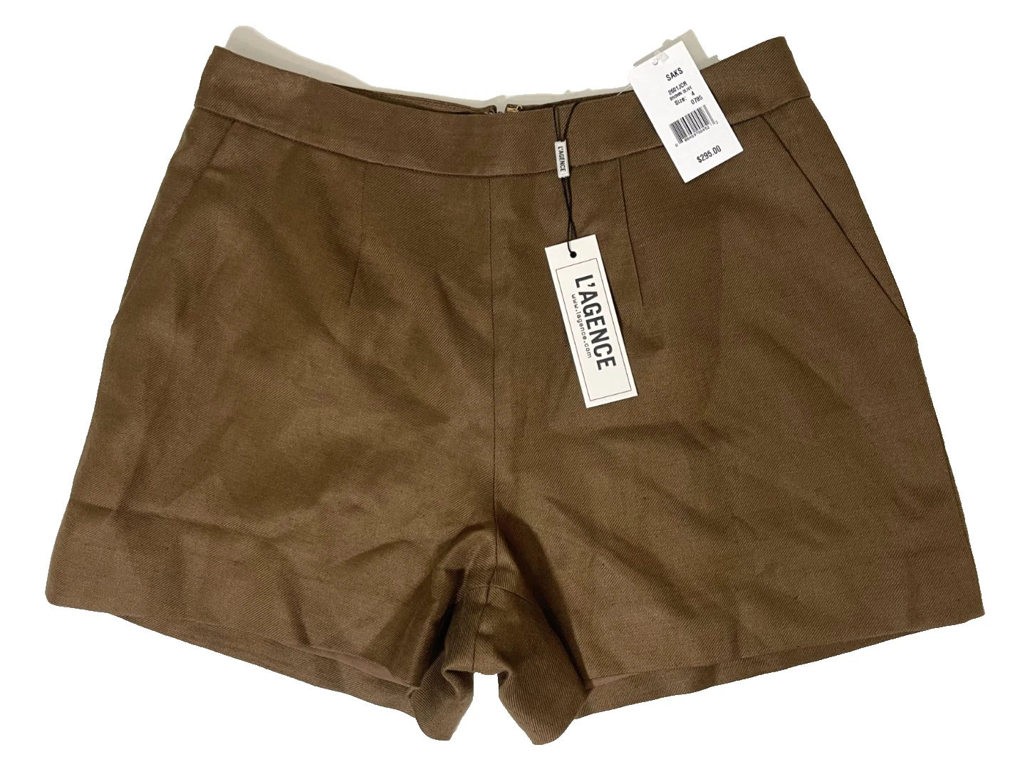NWT L'agence Linen Blend Shorts Brown Olive 4 $295
Opens in a new window or tab