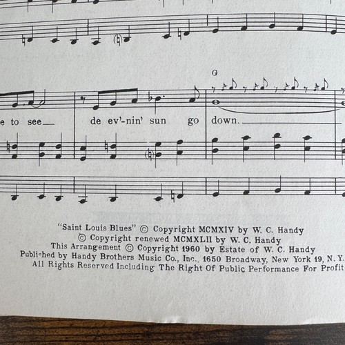World Famous Blues Organ Music Book St Louis Beale Str Yellow Dog Blues WC Handy - Picture 5 of 8