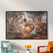Jesus with Martha and Mary by Henryk Siemiradzki Canvas/Poster Wall Art